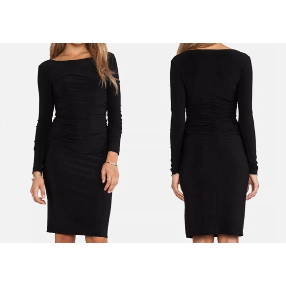 Norma Kamali Kamalikulture Long Sleeve Shirred Waist Dress black size Medium - Picture 10 of 10